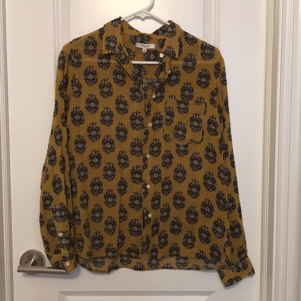 Madewell floral print button down shirt